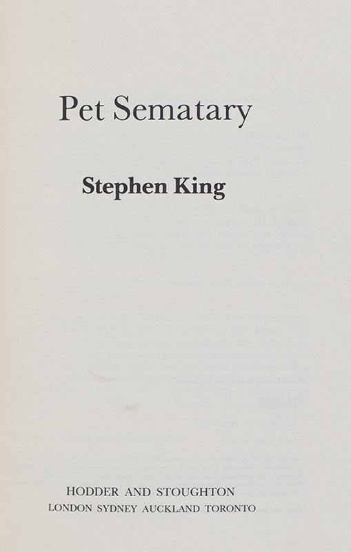 Pet Sematary.