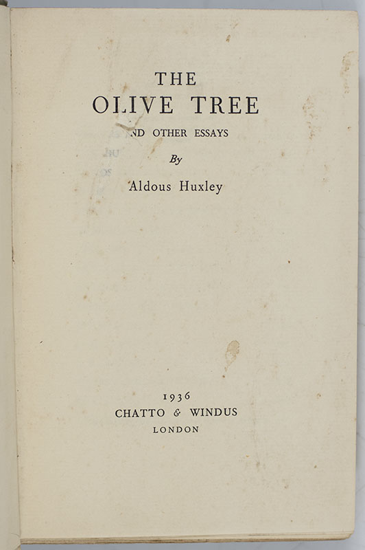 The Olive Tree and Other Essays. - Image 2