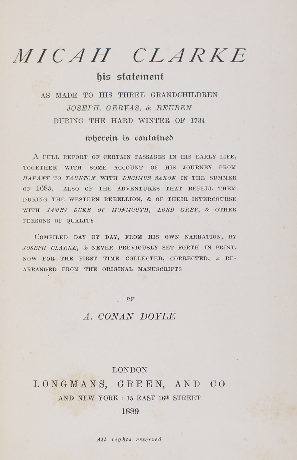 Micah Clarke: His Statement. - Image 2