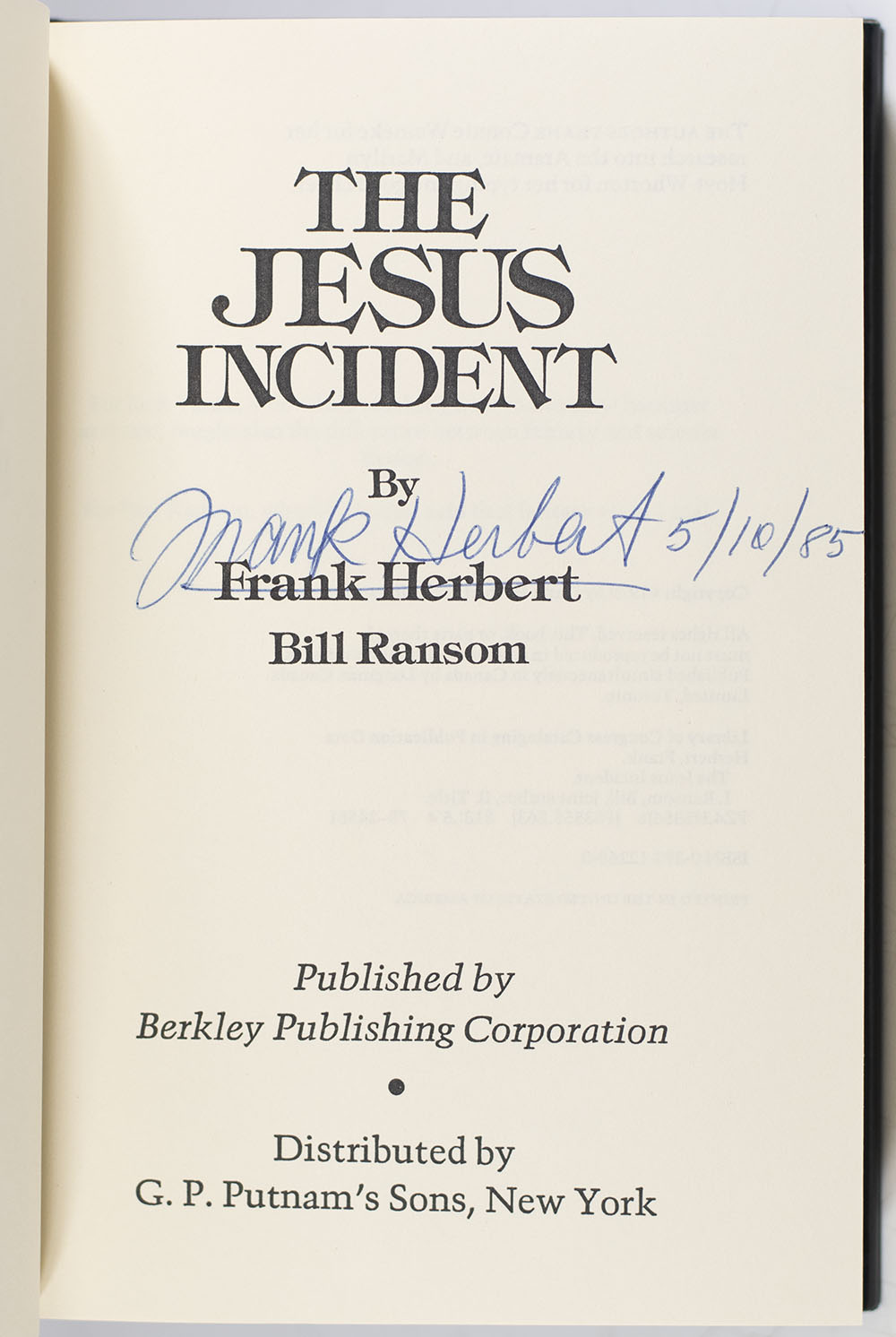 The Jesus Incident.