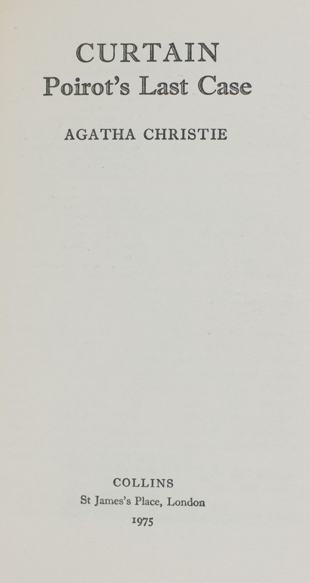 Curtain: Poirot's Last Case.
