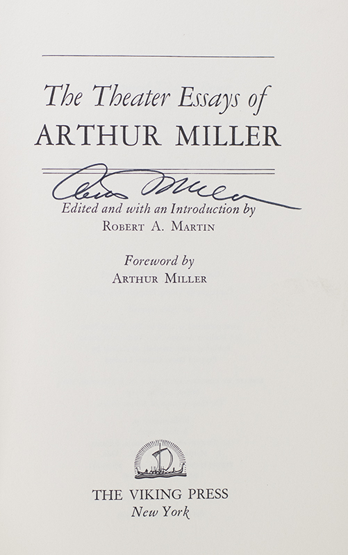 The Theater Essays of Arthur Miller. - Image 2