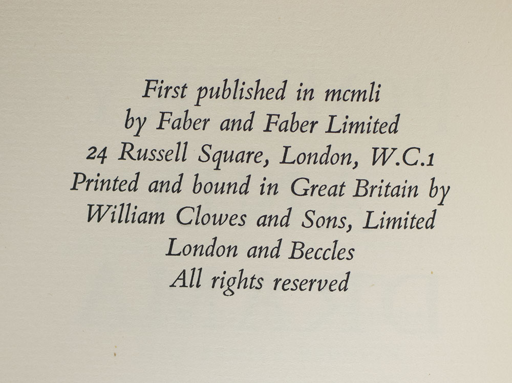 Poetry and Drama: The Theodore Spencer Memorial Lecture Harvard University November 21, 1950.