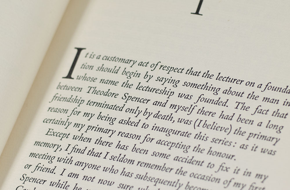 Poetry and Drama: The Theodore Spencer Memorial Lecture Harvard University November 21, 1950.