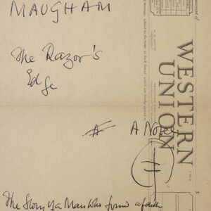 The Razor's Edge Original Dust Jacket Design Signed.