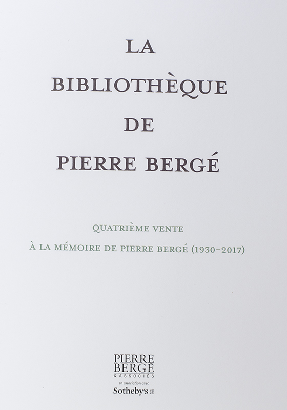 La Bibliotheque de Pierre Berge, Quatrieme Vente14 Decembre 2018. - Image 2