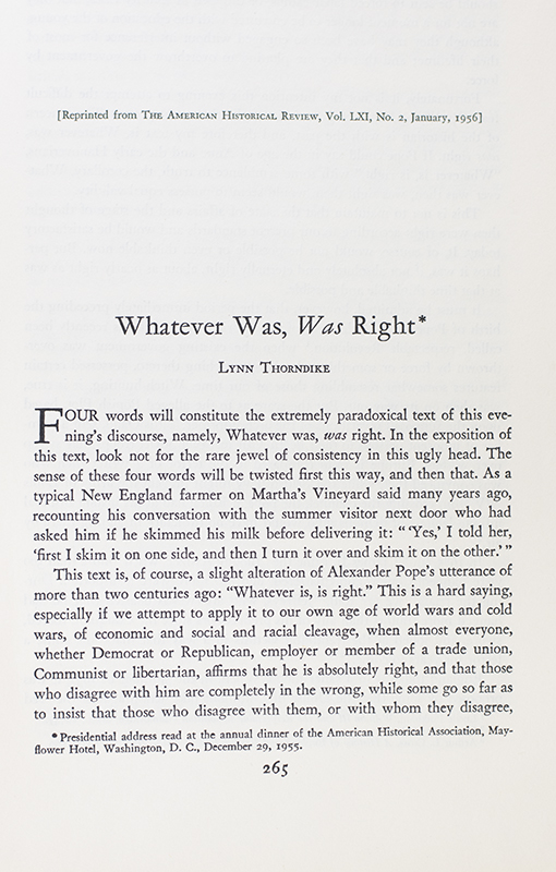 Whatever Was, Was Right.