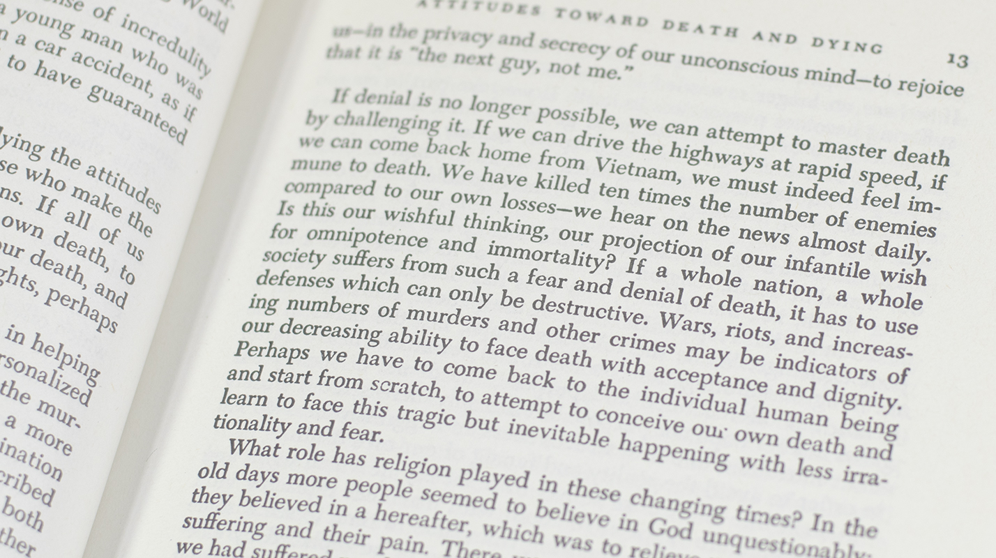 On Death and Dying.
