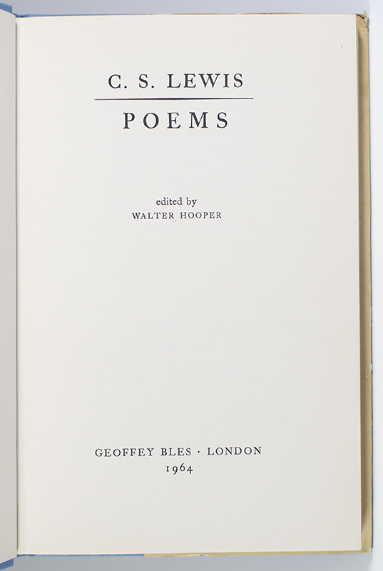 C.S. Lewis: Poems.