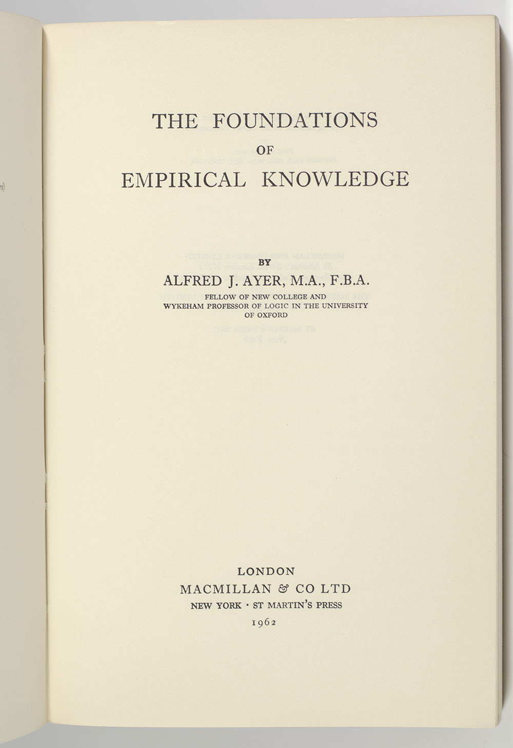 The Foundations of Empirical Knowledge.