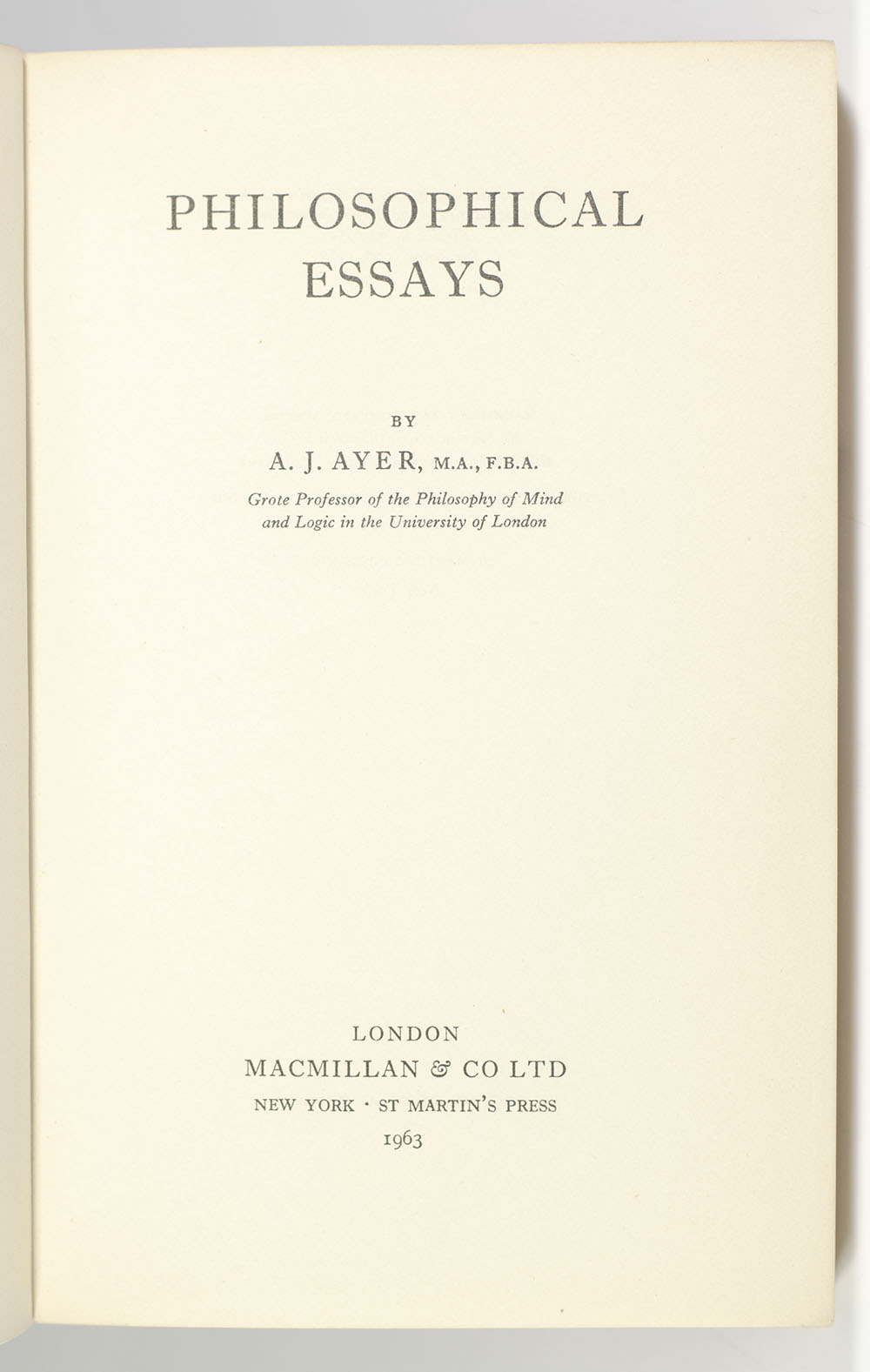 Philosophical Essays.