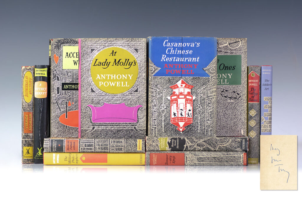 A Dance to the Music of Time: A Question of Upbringing; A Buyer’s Market; The Acceptance World; At Lady Molly’s; Casanova’s Chinese Restaurant; The Kindly Ones; The Valley of Bones; The Soldier’s Art; The Military Philosophers; Books do Furnish a Room; Temporary Kings; Hearing Secret Harmonies.
