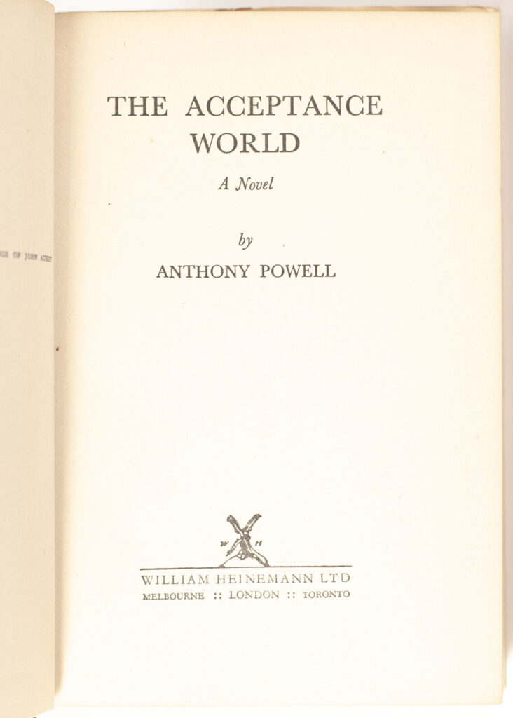 A Dance to the Music of Time: A Question of Upbringing; A Buyer’s Market; The Acceptance World; At Lady Molly’s; Casanova’s Chinese Restaurant; The Kindly Ones; The Valley of Bones; The Soldier’s Art; The Military Philosophers; Books do Furnish a Room; Temporary Kings; Hearing Secret Harmonies.
