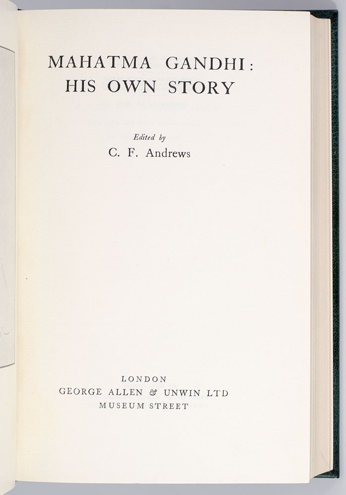 Mahatma Gandhi: His Own Story.