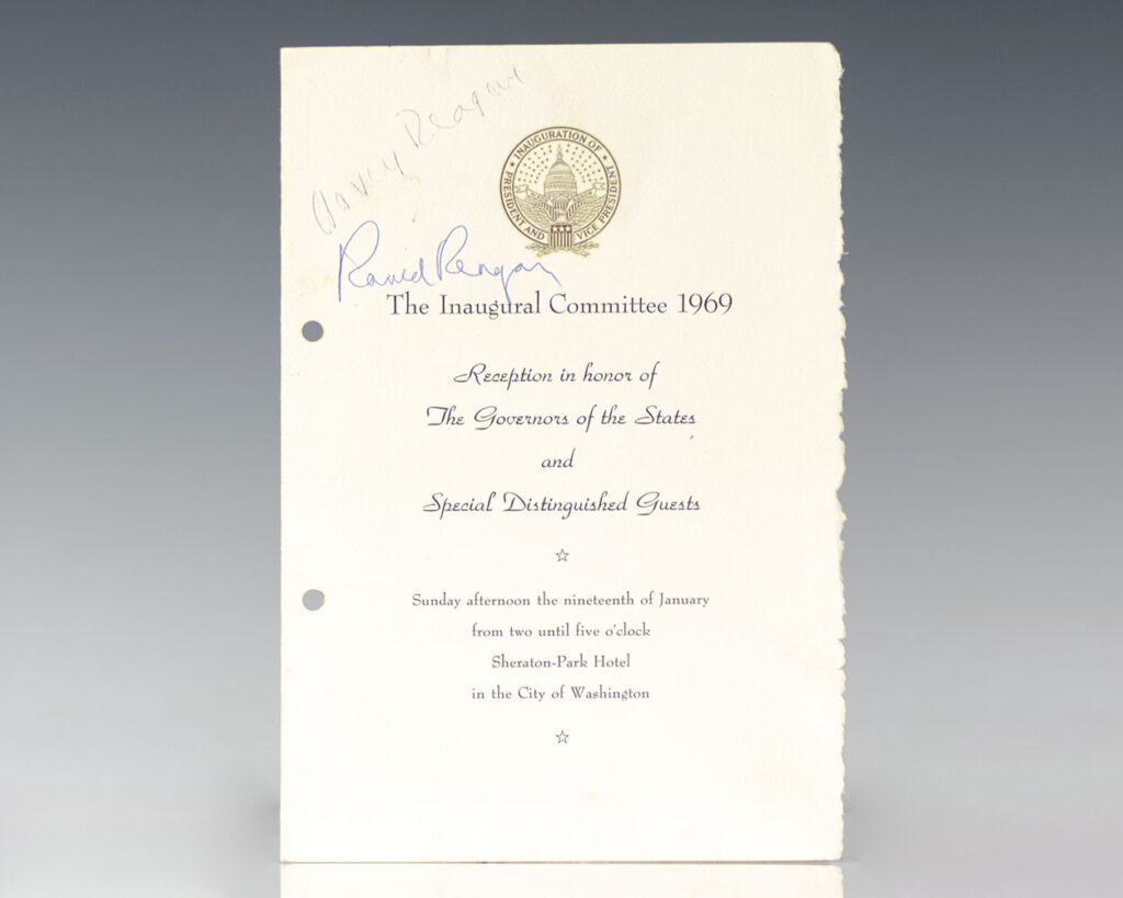 Ronald and Nancy Reagan Signed Program.