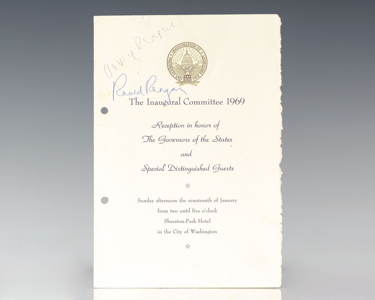 Ronald and Nancy Reagan Signed Program.