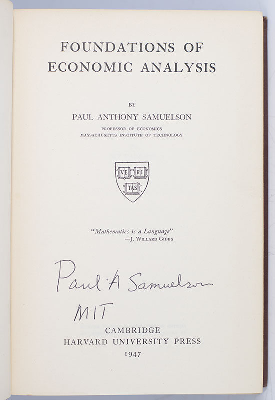 Foundations of Economic Analysis.