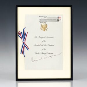 Chief Justice William H. Rehnquist and Justice Byron White Signed 1993 Inaugural Program.