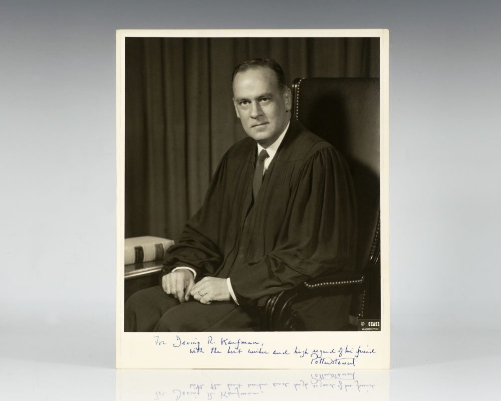 Potter Stewart Signed Photograph.