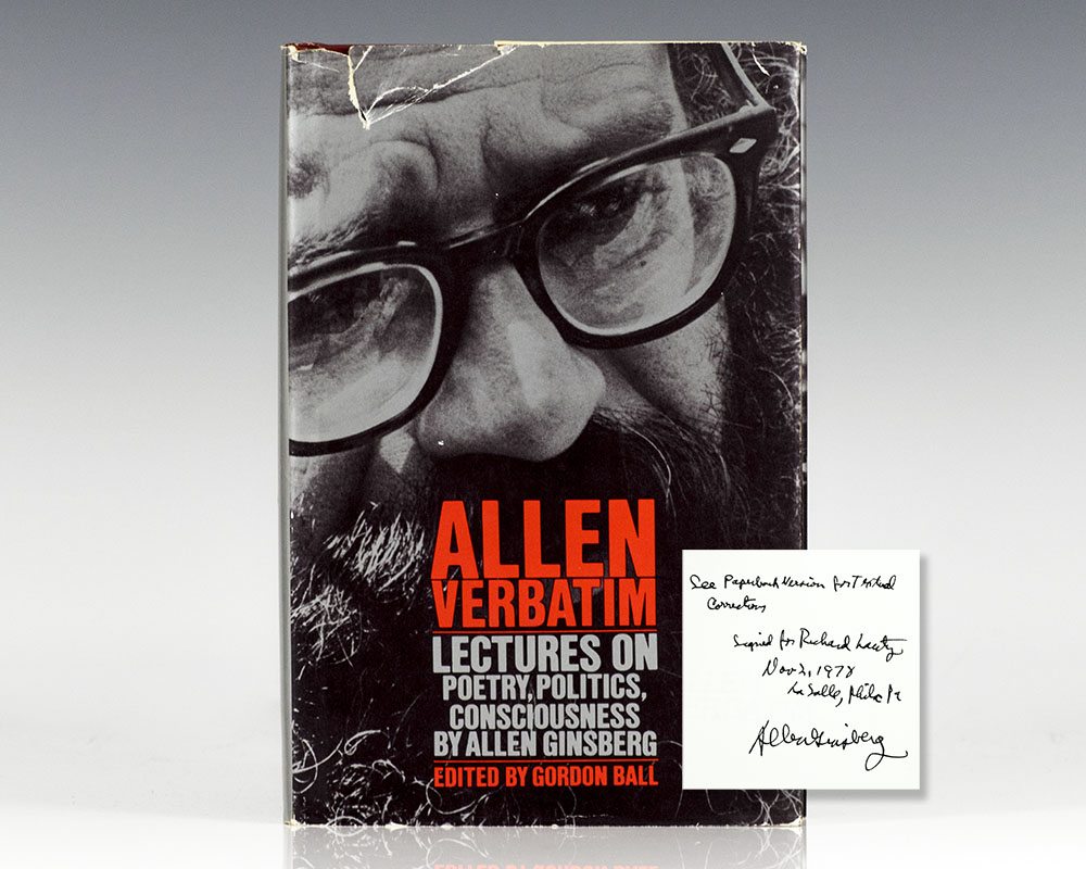 Allen Verbatim: Lectures on Poetry, Politics, Consciousness.