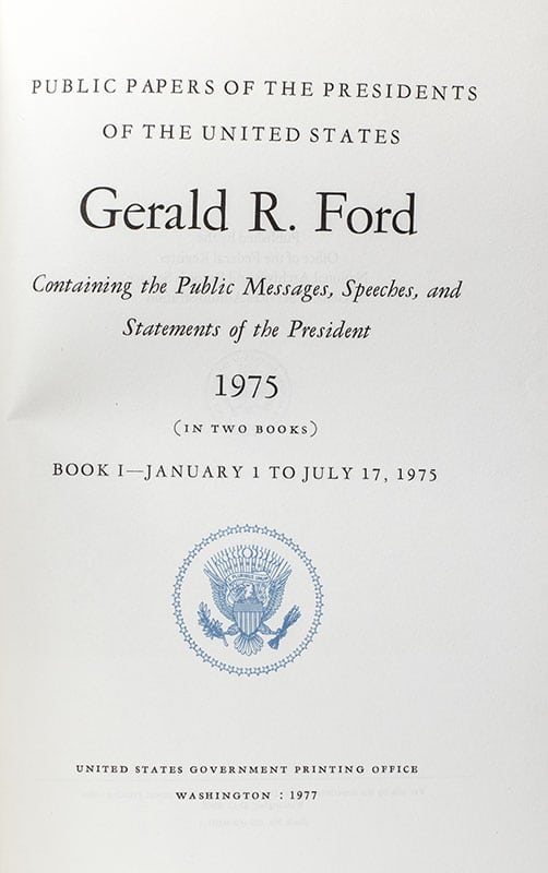 Public Papers of the Presidents of the United States Gerald Ford 1975