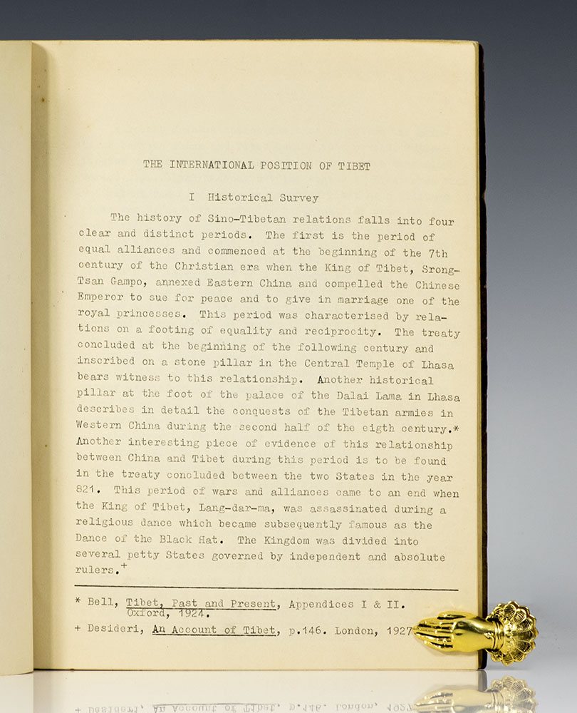The International Position on Tibet.