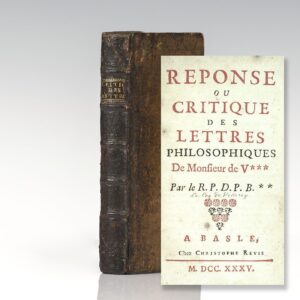 Reponse ou Critique des Lettres Philosophiques De Monsieur de Voltaire (Respsonse and Critique of the Philosophical Letters of Mr. Voltaire)