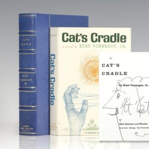 First edition of Kurt Vonnegut's Cat's Cradle; inscribed by him with a self-caricature