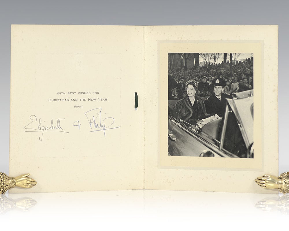 Queen Elizabeth and Prince Philip Signed Christmas Card.