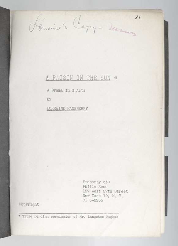 A Raisin In the Sun: A Drama in Three Acts Original Script. - Image 2