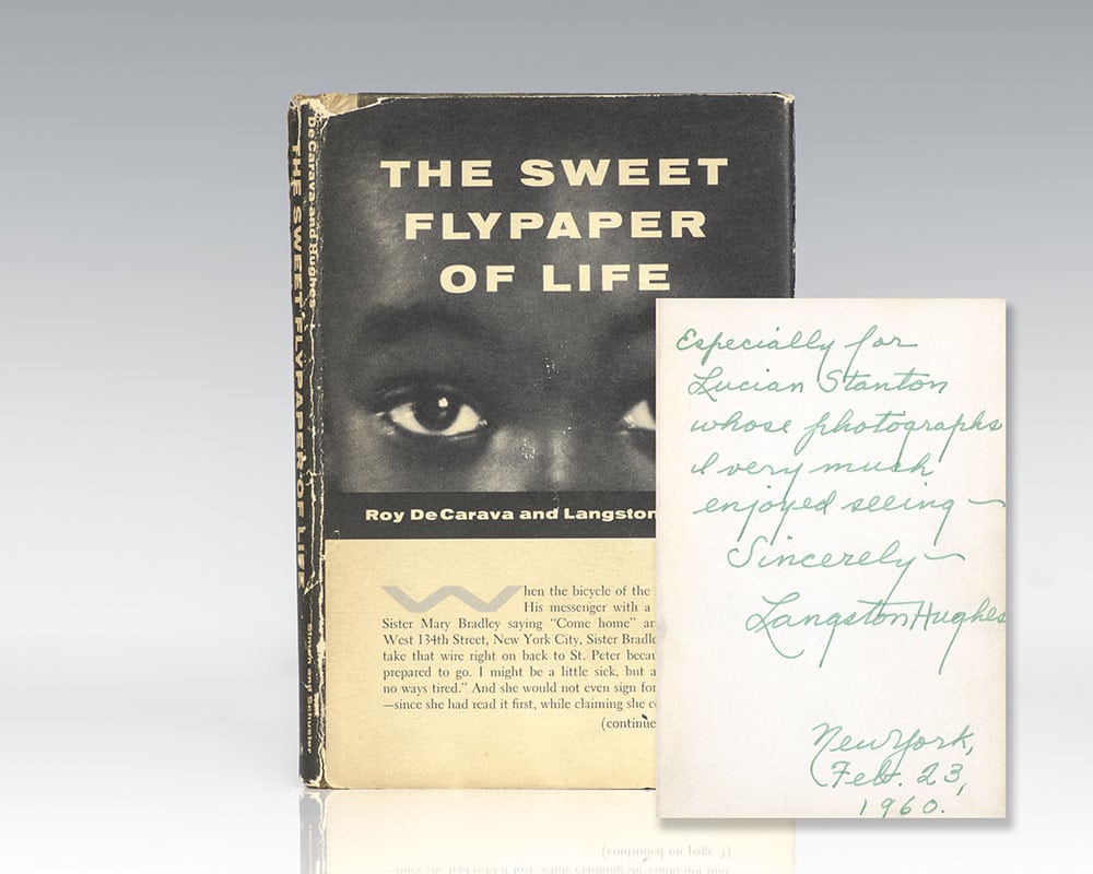 First edition of The Sweet Flypaper of Life; inscribed by Langston Hughes
