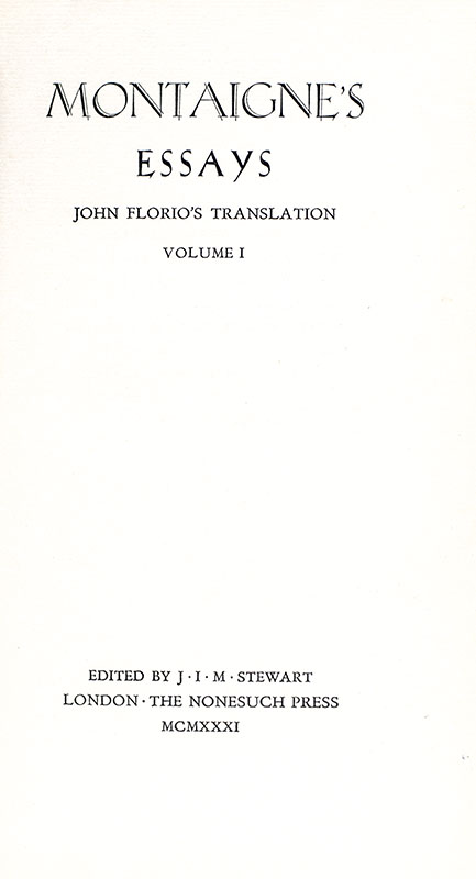 Montaigne's Essays