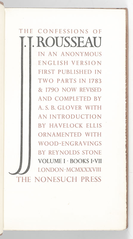 The Confessions Of J. J. Rousseau
