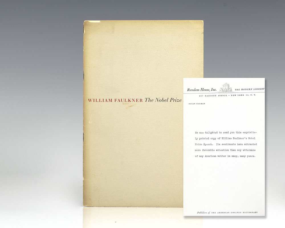 William Faulkner's Nobel Prize Acceptance Speech.