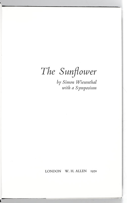 The Sunflower: On the Possibilities and Limits of Forgiveness
