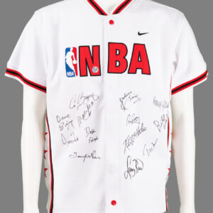 NBA Warm-Up Jacket Signed by Larry Bird and Others.
