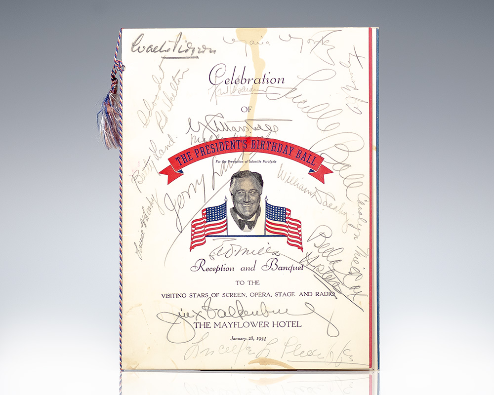 Franklin Delano Roosevelt "President's Birthday Ball" Program Collection.