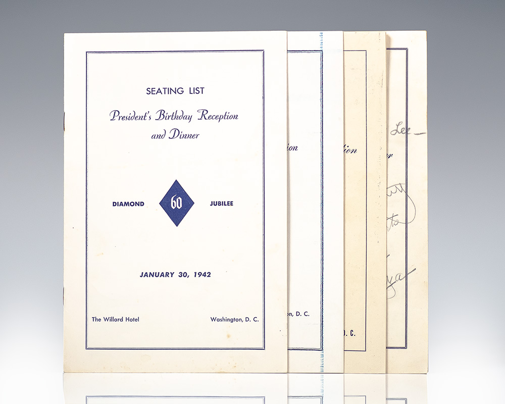 Franklin Delano Roosevelt "President's Birthday Ball" Program Collection.