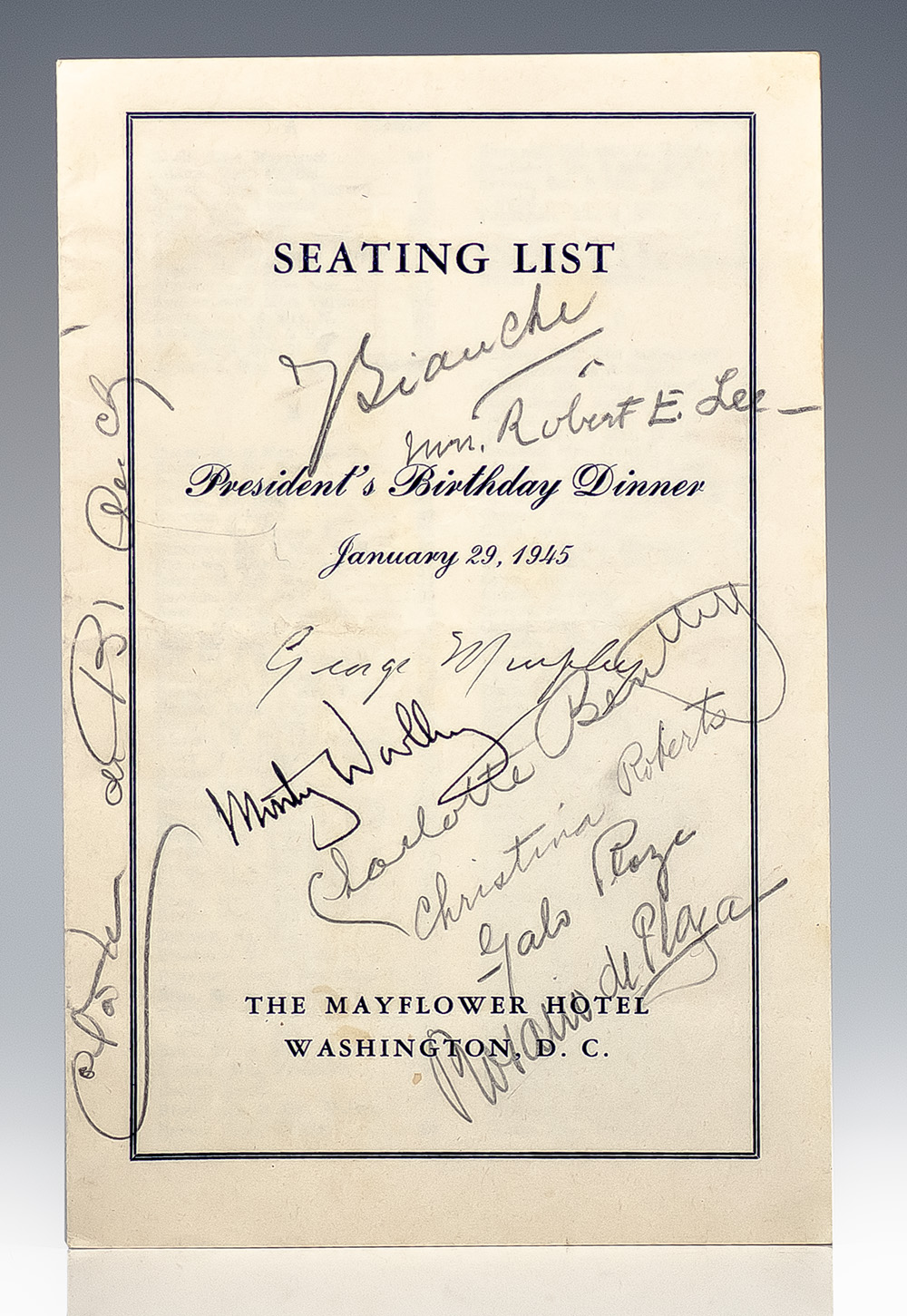 Franklin Delano Roosevelt "President's Birthday Ball" Program Collection.