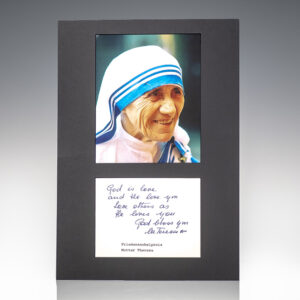 Mother Teresa Autograph Quotation Signed.
