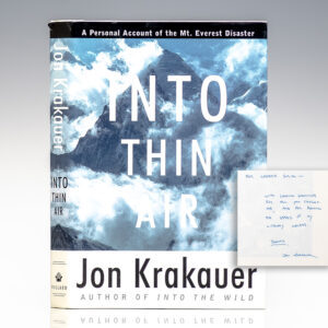 Into Thin Air: A Personal Account of the Mount Everest Disaster.