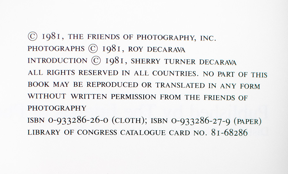 Roy DeCarava: Photographs.