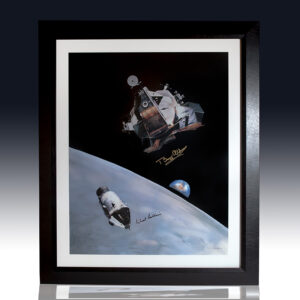 Buzz Aldrin and Michael Collins Signed 'The Eagle's Last Flight' Lithograph.