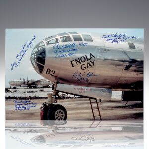 Paul Tibbets, Thomas Ferebee, Theodore "Dutch" Van Kirk, Richard Nelson, and Morris R. Jepson Photograph Signed.