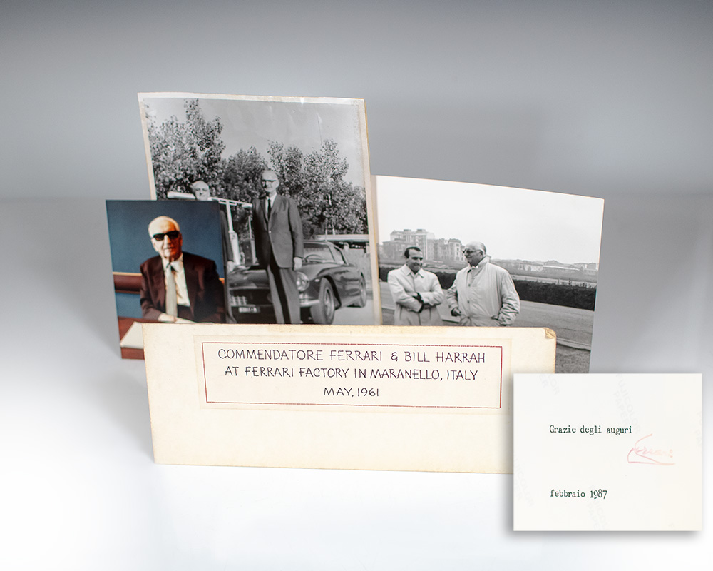 Enzo Ferrari Typed Note Signed.