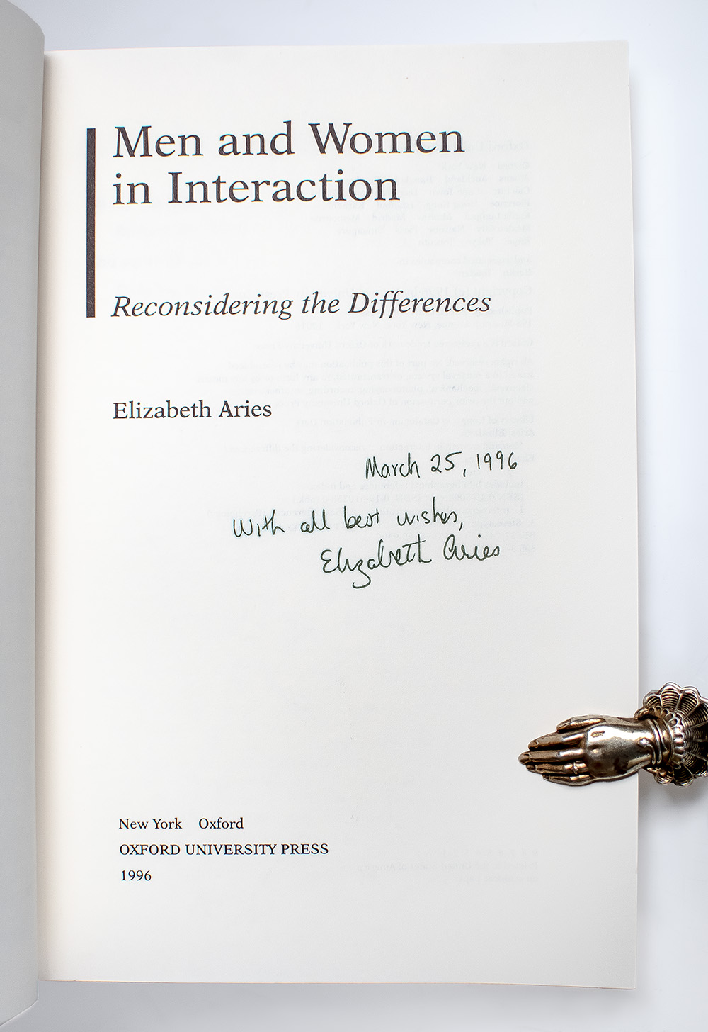 Men and Women in Interaction: Reconsidering the Differences.