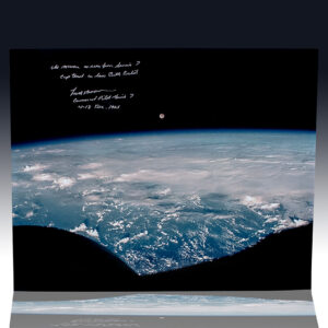 Frank Borman "The Moon as Seen Over Earth's Horizon From Gemini 7" Photograph Signed.