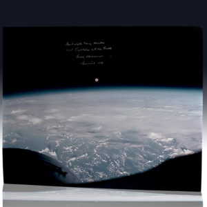 Frank Borman "The Moon as Seen Over Earth's Horizon From Gemini 7" Photograph Signed.