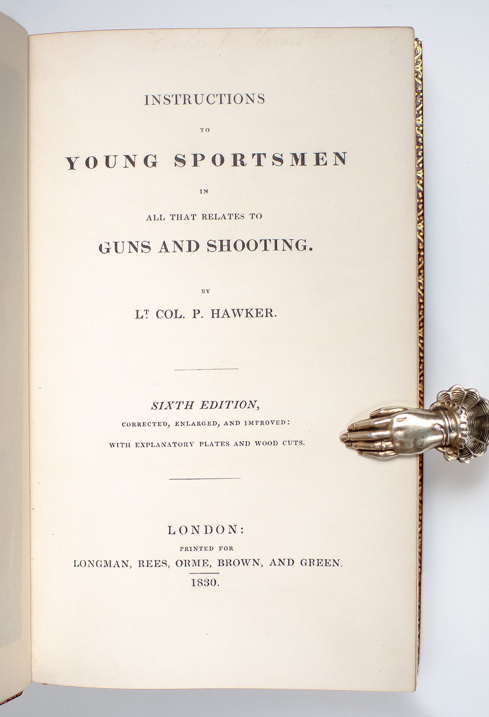 Instructions To Young Sportsmen In All That Relates To Guns and Shooting.