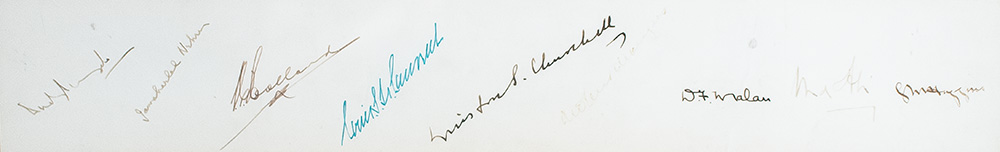 Winston S. Churchill Signed 1953 Meeting of Commonwealth Prime Ministers Conference Photograph.